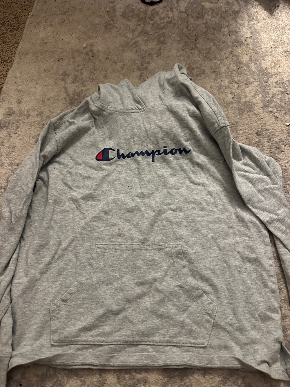 Grey Women’s Champion long sleeve with hood